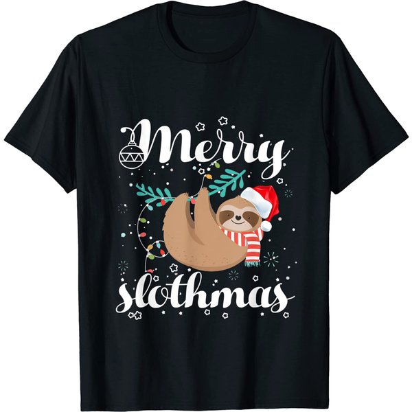 Merry Slothmas Christmas Pajama T Shirt-image