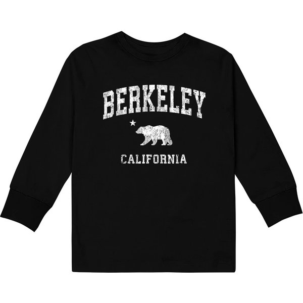Berkeley California Ca Vintage Distressed Sports Design Kids Long Sleeve T-Shirt-image