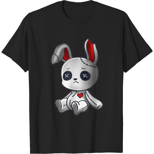 Goth Bunny Shirt Cute Creepy Emo Clothes Kawaii Bunny T-Shirt-image
