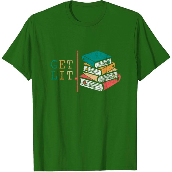 Funny Book Readers Tshirt - Get Lit Reading Books Funny Meme T-Shirt-image