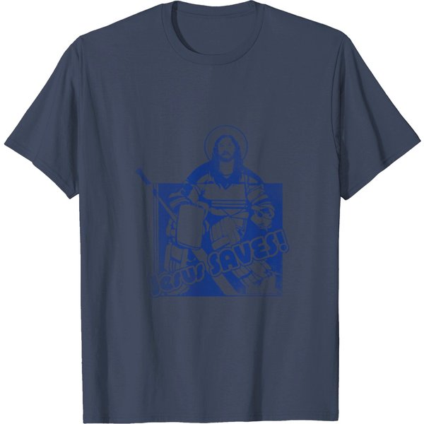 Jesus Saves Funny Hockey Adult T Shirt-image