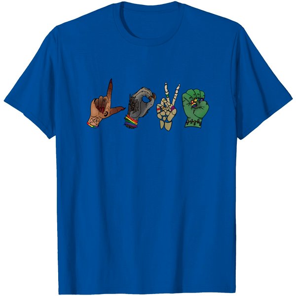 I Love You Sign Language Gift - Monster Hand Halloween Asl T-Shirt-image