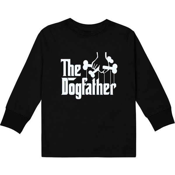 The Dogfather Kids Long Sleeve Dog Dad Fathers Day Gift Kids Long Sleeve Dog Lover-image