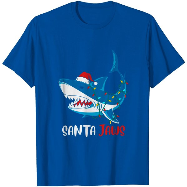 Santa Jaws Christmas Shark T-Shirt-image