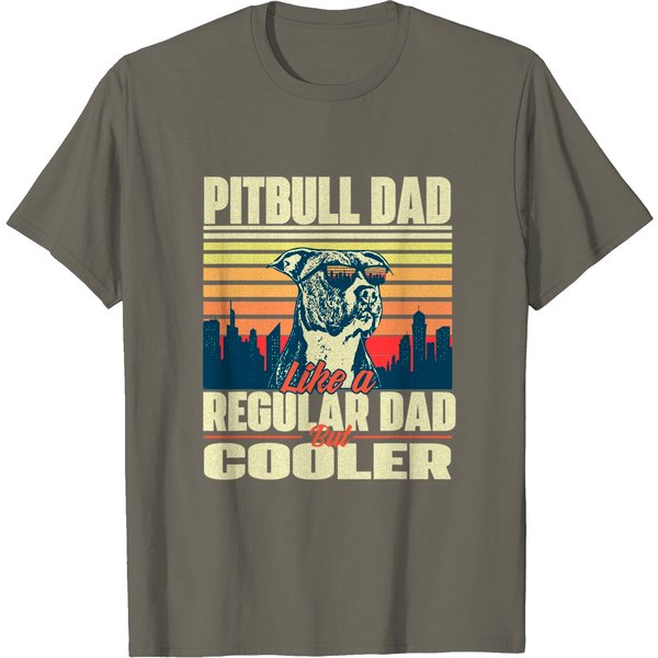 Pitbull Dad Like A Regular Dad T Shirt-image