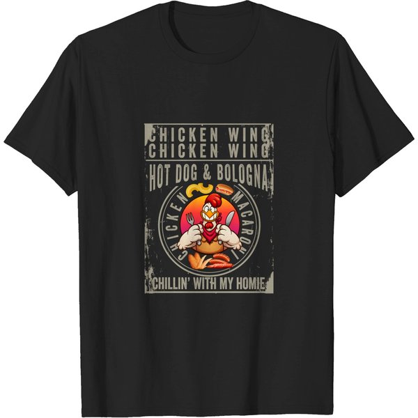 Cooked Chicken Wing Chicken Wing Hot Dog Bologna Macaroni T-Shirt-image