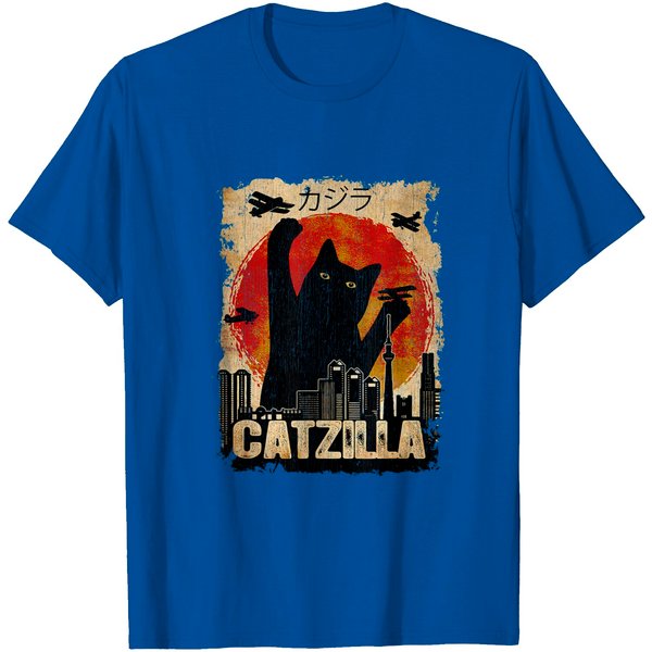 Vintage Catzilla Kitten And Cat T-Shirt-image