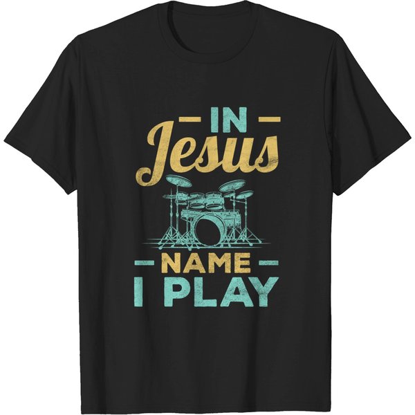 Drummer And Jesus Christian T-Shirt-image