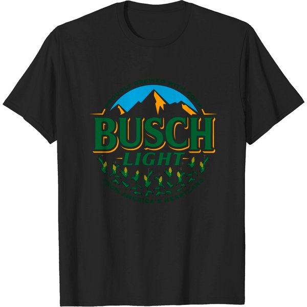 Busch Light Beer Proudly Brewed With Corn Circle Logo T-Shirt-image
