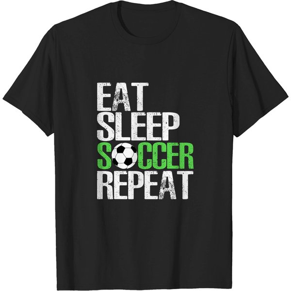 Eat Sleep Soccer Repeat Shirt Cool Sport Player T Shirt-image