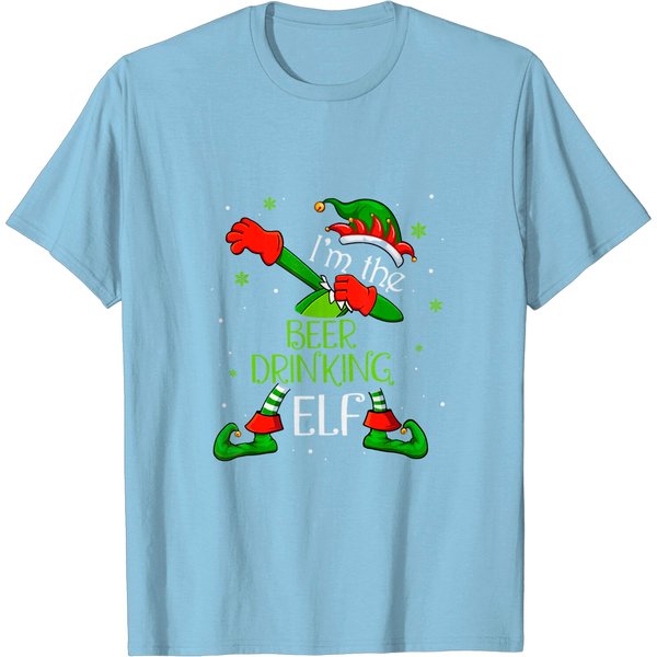 I'm The Beer Drinking Elf Drinker Xmas T-Shirt-image