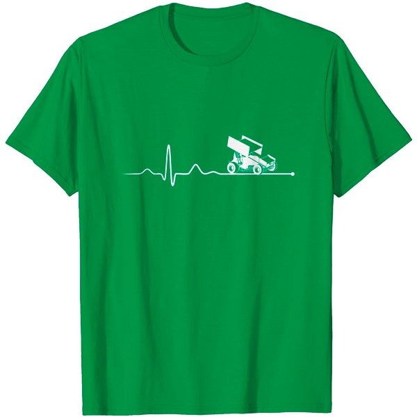 Sprint Car Racing: Sprint Car Racing Heartbeat T-Shirt-image