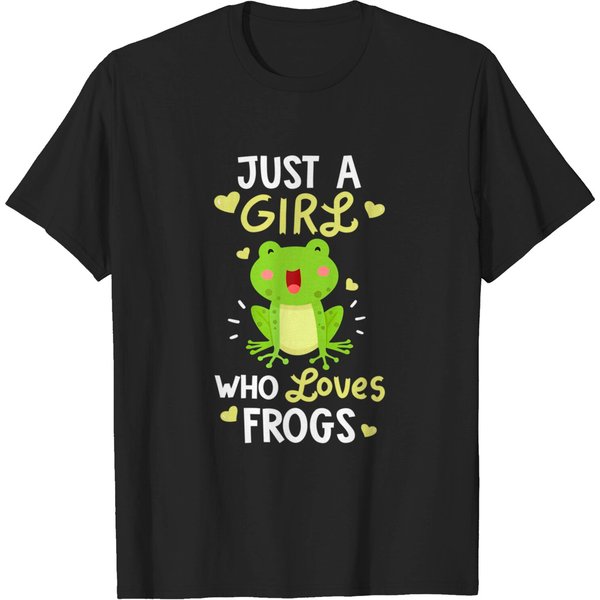 Just A Girl Who Loves Frogs Tshirt Cute Frog Lover Gifts T-Shirt-image