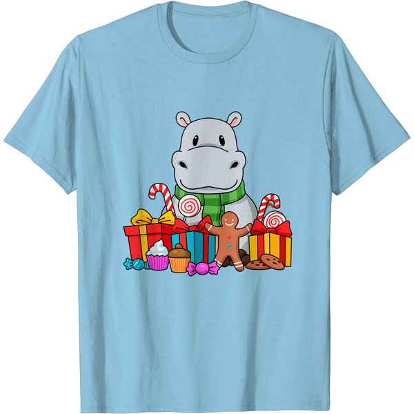 Hippopotamus Christmas Hippo T-Shirt-image