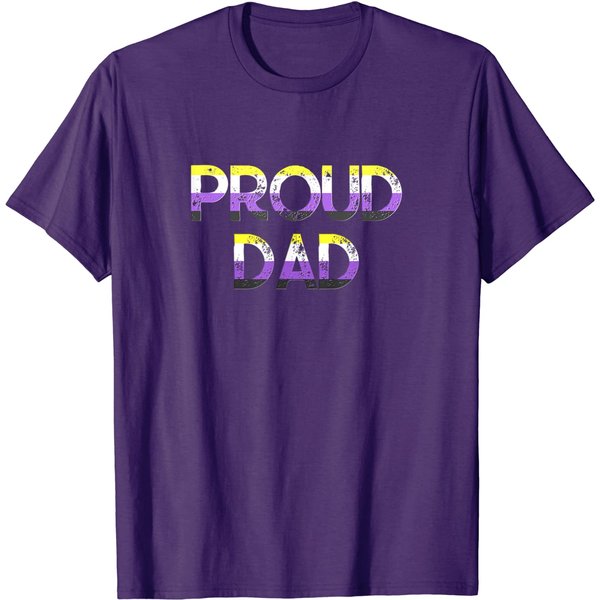 Nonbinary Pride Flag T-Shirt Mens Proud Dad Nonbinary Pride Flag Enby Nb Fathers Day-image