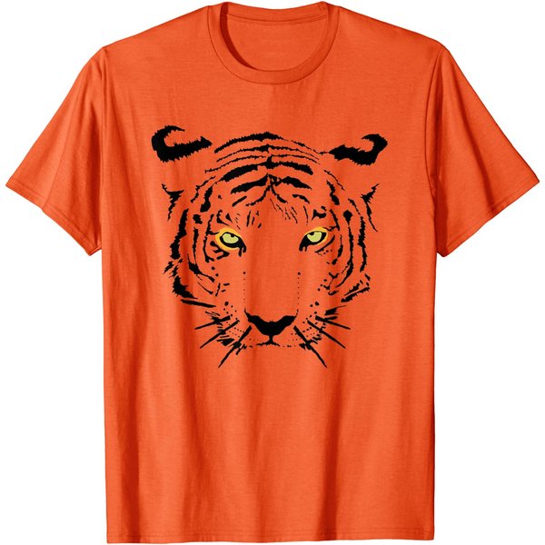 Tiger Orange Tiger Print Face T-Shirt-image