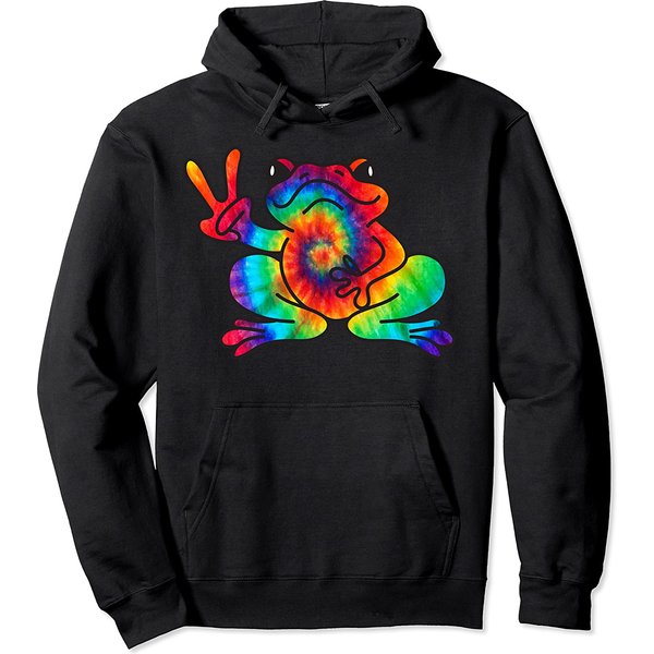 Cool Peace Frog Tie Dye Hoodie For Boys And Girls
