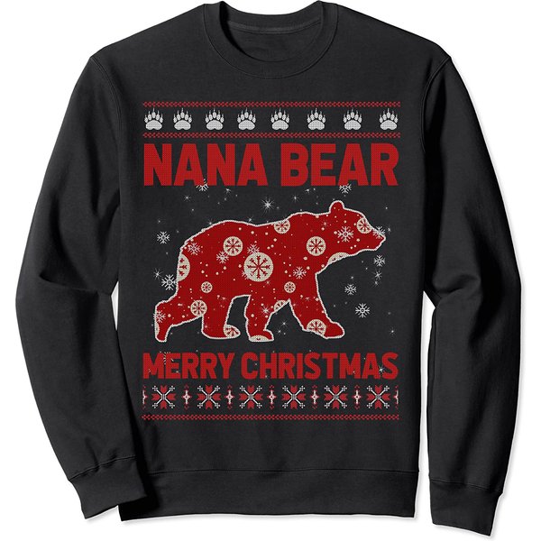 Nana Bear Sweatshirt Merry Christmas Matching Family Ugly-image