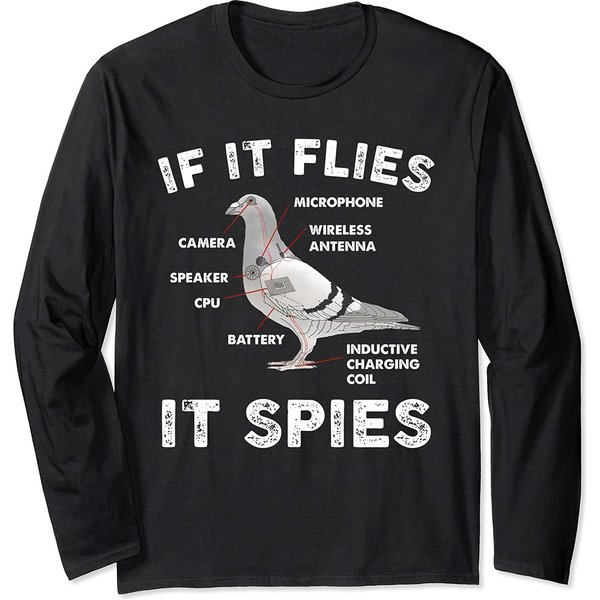 If It Flies It Spies Pigeon Anatomy Bird Aren't Real Long Sleeve-image