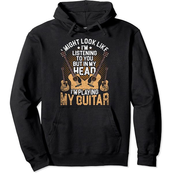 Funny Musician Guitarist Gift Musical Instrument Guitar Pullover Hoodie-image