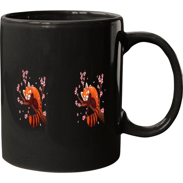 Vintage Red Panda Japanese Cherry Blossom Flower Coffee Mug-image