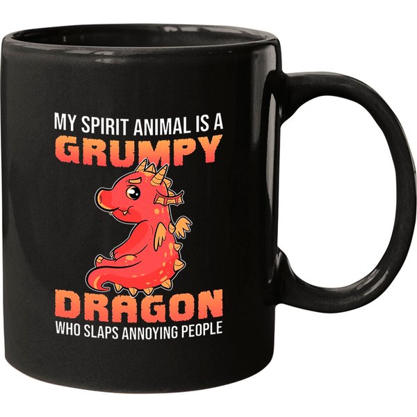 Dragon My Spirit Animal Is A Grumpy Dragon Who Slaps Classic Coffee Mug-image