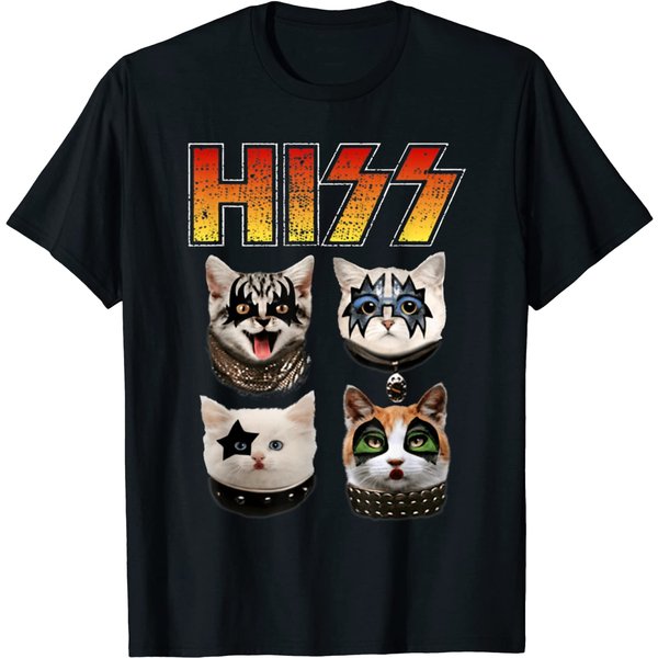 Weird Faces T-Shirt Hiss Funny Cat Lover-image