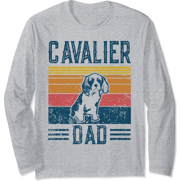 Cavalier King Charles Spaniel - Vintage Cavalier Dad Long Sleeve-image