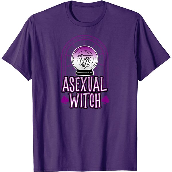 Biromantic Flag T-Shirt Asexual Witch Crystals Wicca Witchcraft Satanic Mystical-image