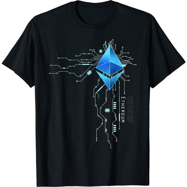 Ethereum Logo T-Shirt Ethereum Blue Eth Logo Circuit Heart-image