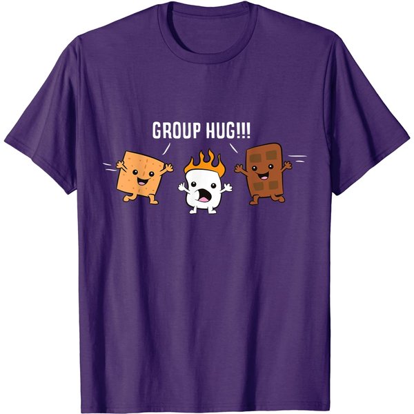 Group Hug Camping Campfire Chocolate Marshmallow S'mores T-Shirt-image