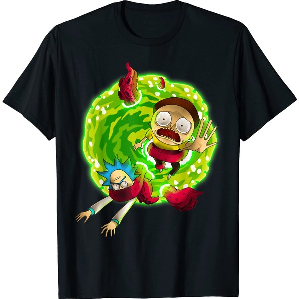 Rick And Morty Shirt Portal With Monster T-Shirt T-Shirt-image