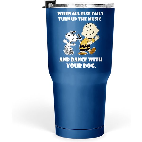 When All Else Fails Turn Up The Music And Dance With Your Dog Snoopy Tumbler 30 Oz-image
