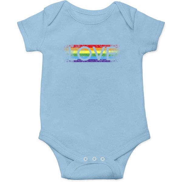 Gay Pride Rainbow Love Baby Bodysuit-image