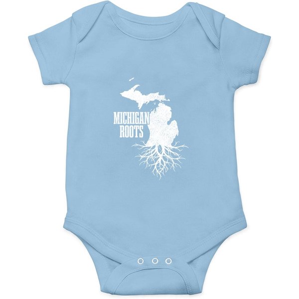 Michigan Roots Vintage Pride State Map Gift Onesie-image