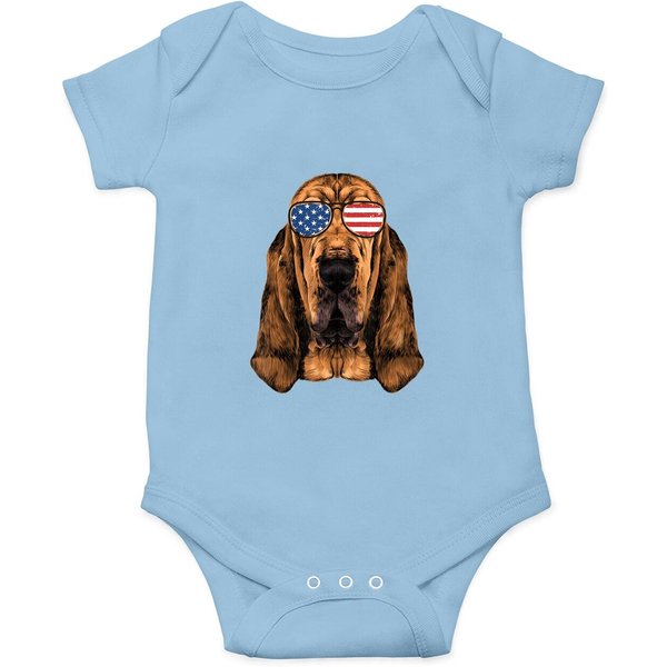 Bloodhound American Flag Dog Onesie-image
