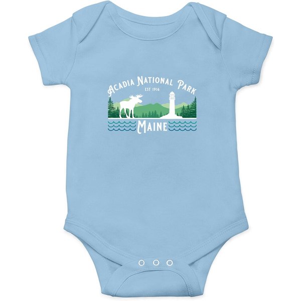 Acadia National Park Maine Hiking Camping Moose Souvenir Onesie-image