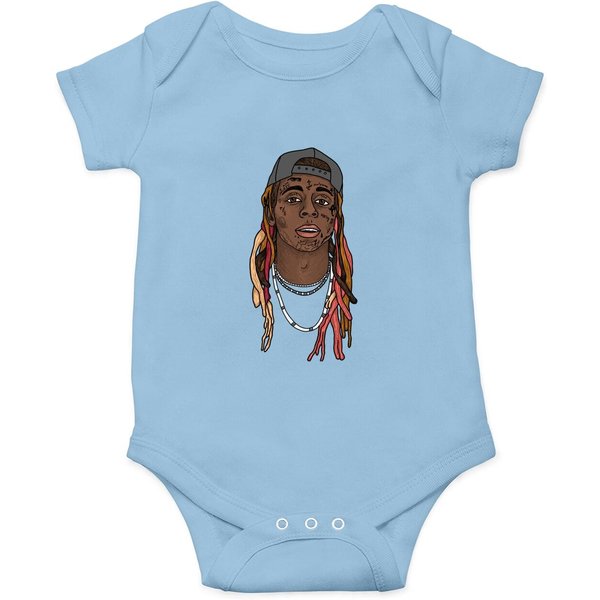 Lil Wayne Illustrated Face Onesie-image