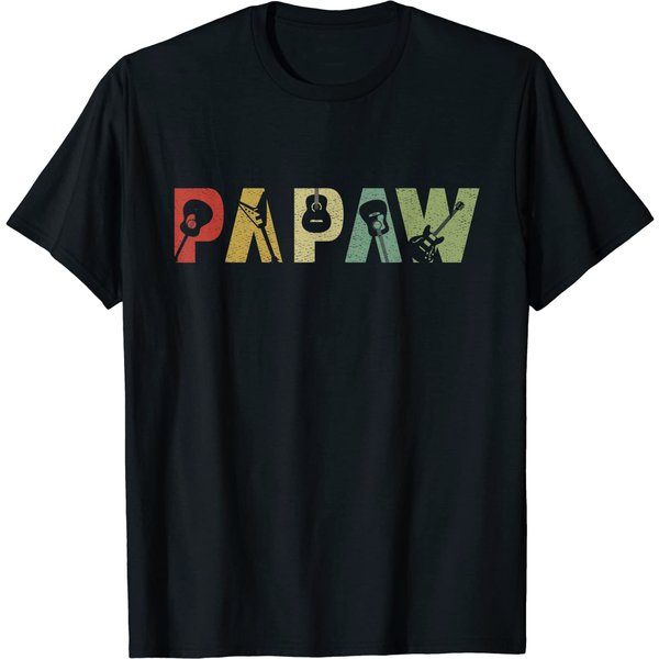 Mens Guitarist Guitar Lover Gifts Ideas Papaw Father's Day T-Shirt-image