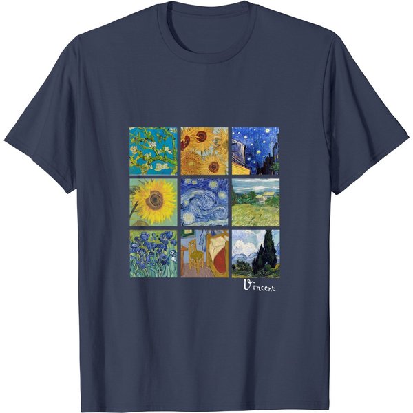 Van Gogh Paintings Sunflowers, Starry Night T-Shirt-image