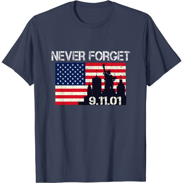 Vintage Never Forget Patriotic 911 T Shirt-image