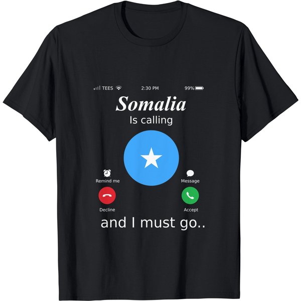 Somalia Is Calling And I Must Go Somalia Flag Shirt T-Shirt-image