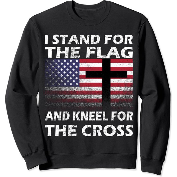 I Stand For The Flag And Kneel For The Cross Sweatshirt Patriotic-image