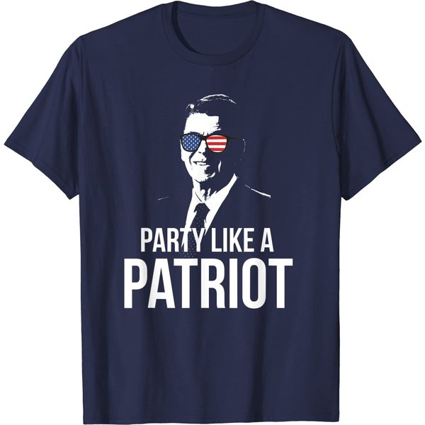 Party Like A Patriot Ronald Reagan Patriotic Usa T-Shirt-image