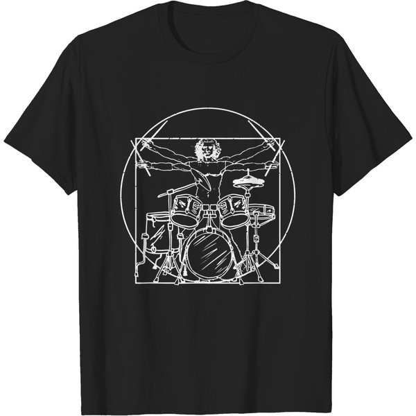 Da Vinci Drums Drawing Present T-Shirt-image