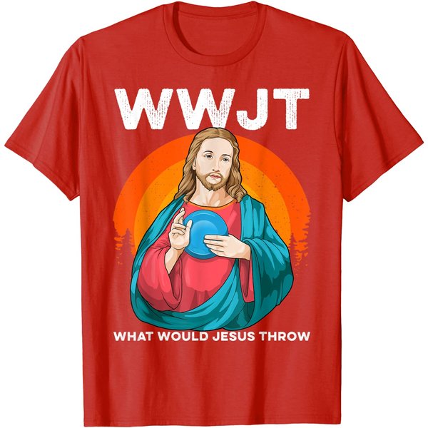 What Would Jesus Throw Disc Golf Jesus Humerus Golfer T-Shirt-image
