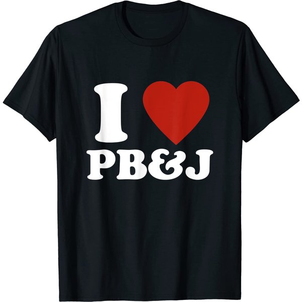 'I Love Peanut Butter And Jelly' Red Heart Pb&J T-Shirt-image