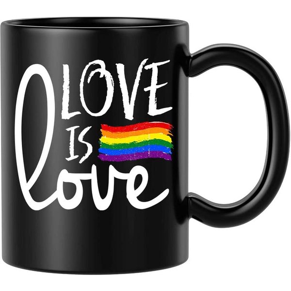 Love Is Love Lgbt Black Ceramic Coffee Mug-image
