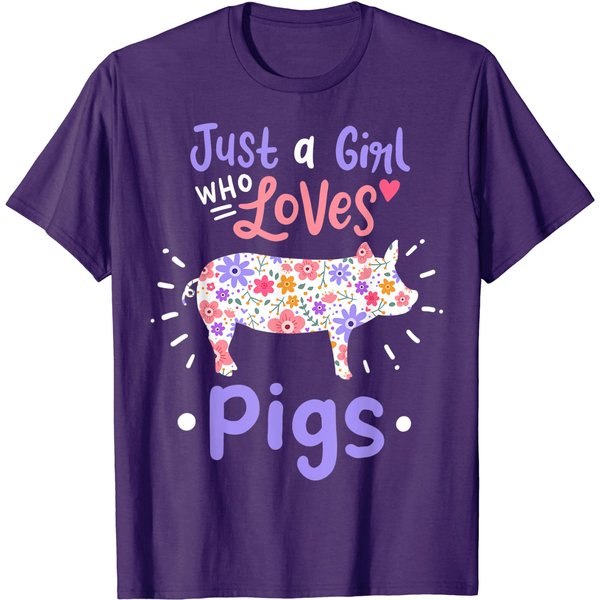 Girl Who Loves Pigs Gift T-Shirt-image