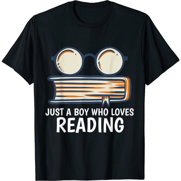 Cute Nerd T-Shirt Just A Boy Who Loves Reading-image